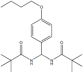 N-{(4-butoxyphenyl)[(2,2-dimethylpropanoyl)amino]methyl}-2,2-dimethylpropanamide Struktur