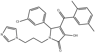 5-(3-chlorophenyl)-4-(2,5-dimethylbenzoyl)-3-hydroxy-1-[3-(1H-imidazol-1-yl)propyl]-1,5-dihydro-2H-pyrrol-2-one|