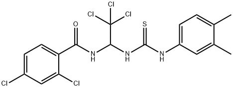 2,4-dichloro-N-(2,2,2-trichloro-1-{[(3,4-dimethylanilino)carbothioyl]amino}ethyl)benzamide Structure