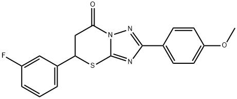 5-(3-fluorophenyl)-2-(4-methoxyphenyl)-5,6-dihydro-7H-[1,2,4]triazolo[5,1-b][1,3]thiazin-7-one Struktur