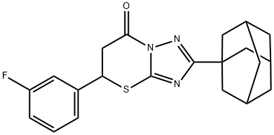 2-(1-adamantyl)-5-(3-fluorophenyl)-5,6-dihydro-7H-[1,2,4]triazolo[5,1-b][1,3]thiazin-7-one,609792-77-0,结构式