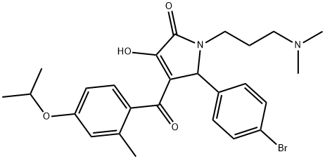 5-(4-bromophenyl)-1-[3-(dimethylamino)propyl]-3-hydroxy-4-(4-isopropoxy-2-methylbenzoyl)-1,5-dihydro-2H-pyrrol-2-one,609794-16-3,结构式