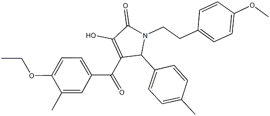4-(4-ethoxy-3-methylbenzoyl)-3-hydroxy-1-[2-(4-methoxyphenyl)ethyl]-5-(4-methylphenyl)-1,5-dihydro-2H-pyrrol-2-one 化学構造式
