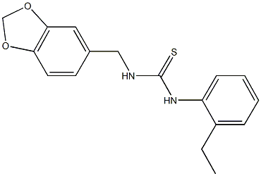 N-(1,3-benzodioxol-5-ylmethyl)-N'-(2-ethylphenyl)thiourea 化学構造式