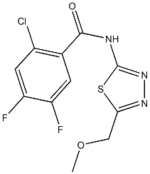 2-chloro-4,5-difluoro-N-[5-(methoxymethyl)-1,3,4-thiadiazol-2-yl]benzamide,609823-18-9,结构式