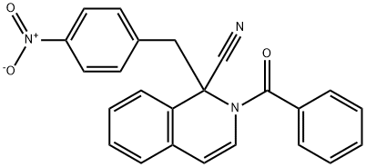 2-benzoyl-1-{4-nitrobenzyl}-1,2-dihydro-1-isoquinolinecarbonitrile 结构式