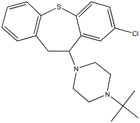 1-tert-butyl-4-(8-chloro-10,11-dihydrodibenzo[b,f]thiepin-10-yl)piperazine 化学構造式