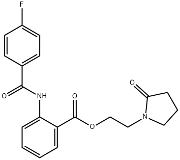 2-(2-oxo-1-pyrrolidinyl)ethyl 2-[(4-fluorobenzoyl)amino]benzoate Structure
