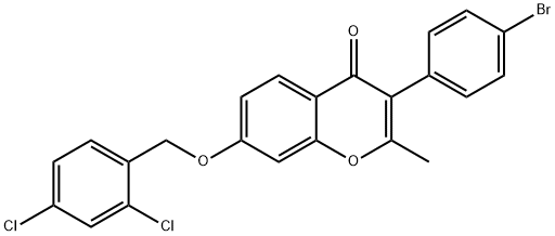 3-(4-bromophenyl)-7-[(2,4-dichlorobenzyl)oxy]-2-methyl-4H-chromen-4-one,610749-95-6,结构式
