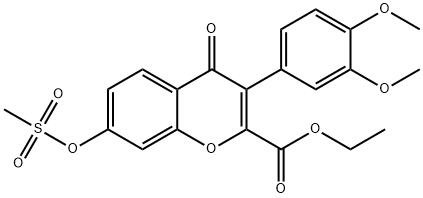 ethyl 3-(3,4-dimethoxyphenyl)-7-[(methylsulfonyl)oxy]-4-oxo-4H-chromene-2-carboxylate Structure