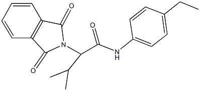 2-(1,3-dioxo-1,3-dihydro-2H-isoindol-2-yl)-N-(4-ethylphenyl)-3-methylbutanamide 结构式