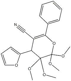 4-(2-furyl)-2,2,3,3-tetramethoxy-6-phenyl-3,4-dihydro-2H-pyran-5-carbonitrile,61223-00-5,结构式