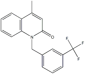 4-methyl-1-[3-(trifluoromethyl)benzyl]-2(1H)-quinolinone 化学構造式