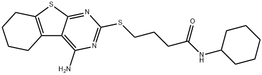 4-[(4-amino-5,6,7,8-tetrahydro[1]benzothieno[2,3-d]pyrimidin-2-yl)sulfanyl]-N-cyclohexylbutanamide Structure