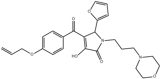 4-[4-(allyloxy)benzoyl]-5-(2-furyl)-3-hydroxy-1-[3-(4-morpholinyl)propyl]-1,5-dihydro-2H-pyrrol-2-one Struktur