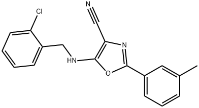 5-[(2-chlorobenzyl)amino]-2-(3-methylphenyl)-1,3-oxazole-4-carbonitrile,613651-06-2,结构式