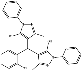 4-[(5-hydroxy-3-methyl-1-phenyl-1H-pyrazol-4-yl)(2-hydroxyphenyl)methyl]-3-methyl-1-phenyl-1H-pyrazol-5-ol Structure