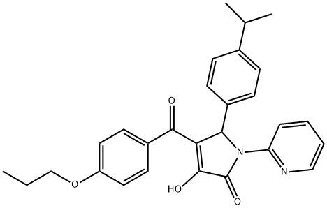 3-hydroxy-5-(4-isopropylphenyl)-4-(4-propoxybenzoyl)-1-(2-pyridinyl)-1,5-dihydro-2H-pyrrol-2-one Structure