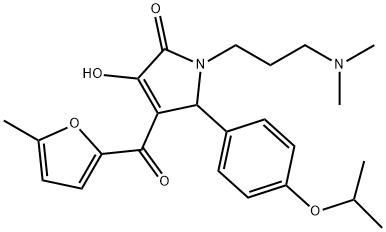1-[3-(dimethylamino)propyl]-3-hydroxy-5-(4-isopropoxyphenyl)-4-(5-methyl-2-furoyl)-1,5-dihydro-2H-pyrrol-2-one,614748-07-1,结构式