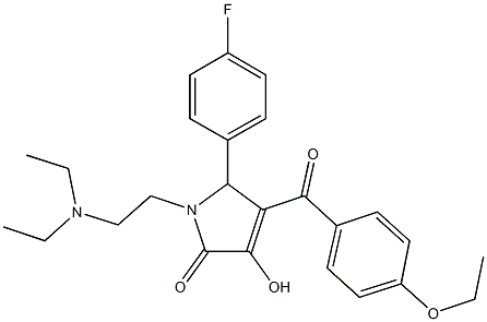 1-[2-(diethylamino)ethyl]-4-(4-ethoxybenzoyl)-5-(4-fluorophenyl)-3-hydroxy-1,5-dihydro-2H-pyrrol-2-one,615270-14-9,结构式