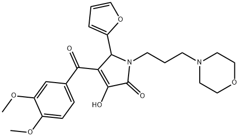 4-(3,4-dimethoxybenzoyl)-5-(2-furyl)-3-hydroxy-1-[3-(4-morpholinyl)propyl]-1,5-dihydro-2H-pyrrol-2-one Struktur
