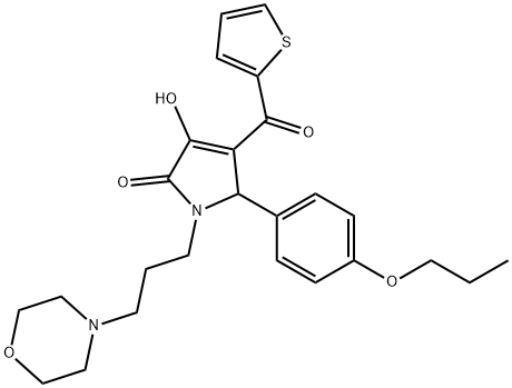 3-hydroxy-1-[3-(4-morpholinyl)propyl]-5-(4-propoxyphenyl)-4-(2-thienylcarbonyl)-1,5-dihydro-2H-pyrrol-2-one Struktur