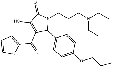 1-[3-(diethylamino)propyl]-3-hydroxy-5-(4-propoxyphenyl)-4-(2-thienylcarbonyl)-1,5-dihydro-2H-pyrrol-2-one|