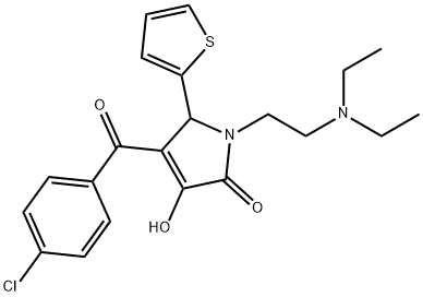 4-(4-chlorobenzoyl)-1-[2-(diethylamino)ethyl]-3-hydroxy-5-(2-thienyl)-1,5-dihydro-2H-pyrrol-2-one,615271-87-9,结构式