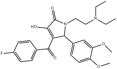 1-[2-(diethylamino)ethyl]-5-(3,4-dimethoxyphenyl)-4-(4-fluorobenzoyl)-3-hydroxy-1,5-dihydro-2H-pyrrol-2-one 结构式