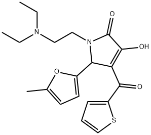 1-[2-(diethylamino)ethyl]-3-hydroxy-5-(5-methyl-2-furyl)-4-(2-thienylcarbonyl)-1,5-dihydro-2H-pyrrol-2-one Structure