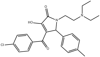 4-(4-chlorobenzoyl)-1-[2-(diethylamino)ethyl]-3-hydroxy-5-(4-methylphenyl)-1,5-dihydro-2H-pyrrol-2-one Struktur