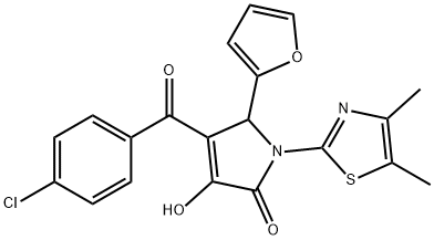 4-(4-chlorobenzoyl)-1-(4,5-dimethyl-1,3-thiazol-2-yl)-5-(2-furyl)-3-hydroxy-1,5-dihydro-2H-pyrrol-2-one Structure