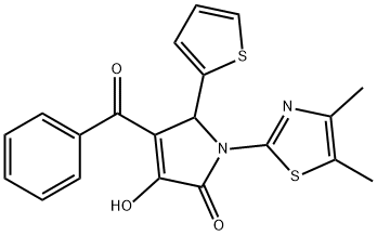 4-benzoyl-1-(4,5-dimethyl-1,3-thiazol-2-yl)-3-hydroxy-5-(2-thienyl)-1,5-dihydro-2H-pyrrol-2-one,615274-98-1,结构式