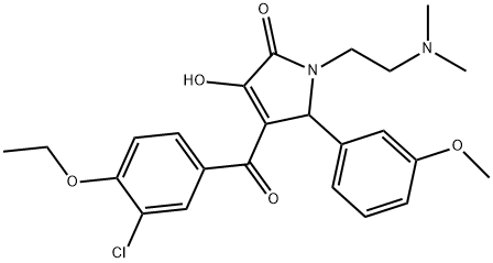 4-(3-chloro-4-ethoxybenzoyl)-1-[2-(dimethylamino)ethyl]-3-hydroxy-5-(3-methoxyphenyl)-1,5-dihydro-2H-pyrrol-2-one Structure