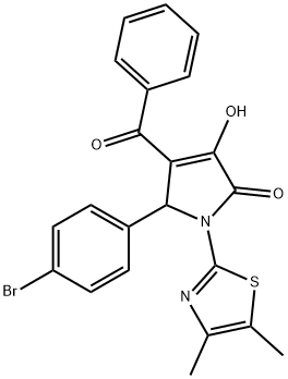 4-benzoyl-5-(4-bromophenyl)-1-(4,5-dimethyl-1,3-thiazol-2-yl)-3-hydroxy-1,5-dihydro-2H-pyrrol-2-one Structure