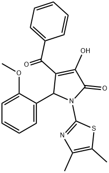 4-benzoyl-1-(4,5-dimethyl-1,3-thiazol-2-yl)-3-hydroxy-5-(2-methoxyphenyl)-1,5-dihydro-2H-pyrrol-2-one Structure