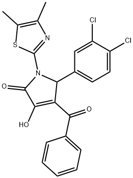 4-benzoyl-5-(3,4-dichlorophenyl)-1-(4,5-dimethyl-1,3-thiazol-2-yl)-3-hydroxy-1,5-dihydro-2H-pyrrol-2-one Structure