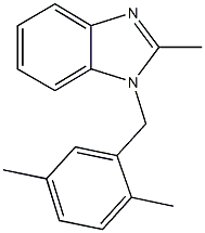 1-(2,5-dimethylbenzyl)-2-methyl-1H-benzimidazole 化学構造式