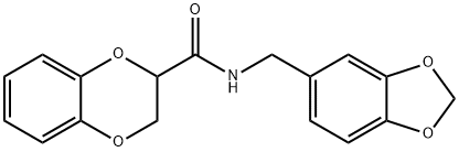 N-(1,3-benzodioxol-5-ylmethyl)-2,3-dihydro-1,4-benzodioxine-2-carboxamide Struktur