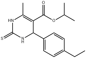 isopropyl 4-(4-ethylphenyl)-6-methyl-2-thioxo-1,2,3,4-tetrahydropyrimidine-5-carboxylate Structure