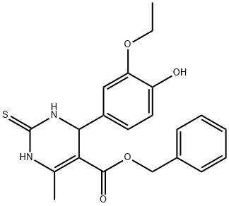 benzyl 4-(3-ethoxy-4-hydroxyphenyl)-6-methyl-2-thioxo-1,2,3,4-tetrahydro-5-pyrimidinecarboxylate,616212-36-3,结构式