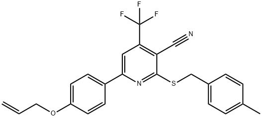 6-[4-(allyloxy)phenyl]-2-[(4-methylbenzyl)sulfanyl]-4-(trifluoromethyl)nicotinonitrile Structure