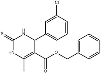 benzyl 4-(3-chlorophenyl)-6-methyl-2-thioxo-1,2,3,4-tetrahydropyrimidine-5-carboxylate 化学構造式