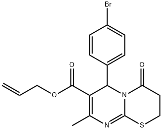 allyl 6-(4-bromophenyl)-8-methyl-4-oxo-3,4-dihydro-2H,6H-pyrimido[2,1-b][1,3]thiazine-7-carboxylate,616213-74-2,结构式