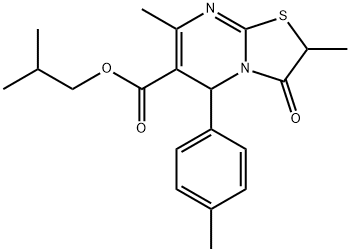 isobutyl 2,7-dimethyl-5-(4-methylphenyl)-3-oxo-2,3-dihydro-5H-[1,3]thiazolo[3,2-a]pyrimidine-6-carboxylate Structure