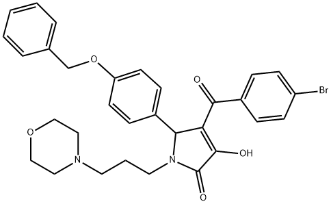 5-[4-(benzyloxy)phenyl]-4-(4-bromobenzoyl)-3-hydroxy-1-[3-(4-morpholinyl)propyl]-1,5-dihydro-2H-pyrrol-2-one 结构式