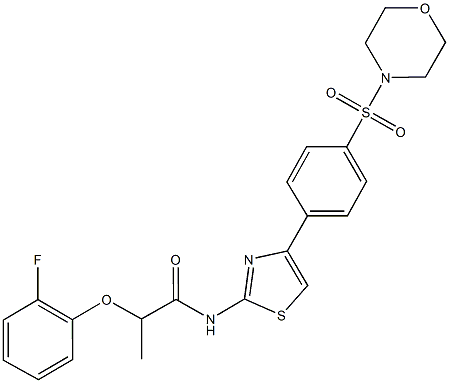 617680-24-7 2-(2-fluorophenoxy)-N-{4-[4-(4-morpholinylsulfonyl)phenyl]-1,3-thiazol-2-yl}propanamide