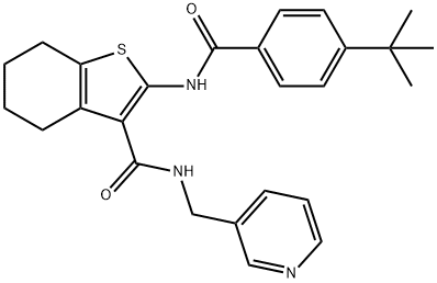 2-[(4-tert-butylbenzoyl)amino]-N-(3-pyridinylmethyl)-4,5,6,7-tetrahydro-1-benzothiophene-3-carboxamide,617680-36-1,结构式