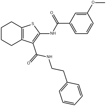 2-[(3-methoxybenzoyl)amino]-N-(2-phenylethyl)-4,5,6,7-tetrahydro-1-benzothiophene-3-carboxamide,617680-41-8,结构式