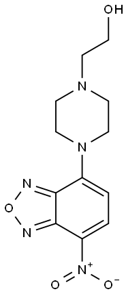 2-(4-{7-nitro-2,1,3-benzoxadiazol-4-yl}-1-piperazinyl)ethanol Struktur